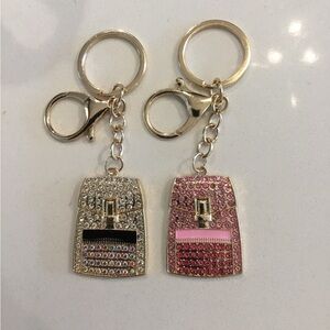 Backpack Bag Charms or Keychains in White or Pink